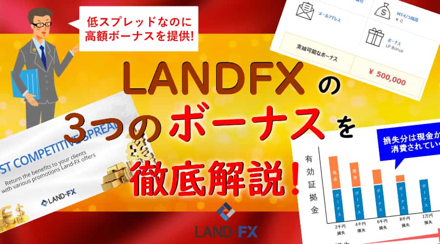 LANDFX(ランドFX)の3つのボーナス全知識 貰い方とルール