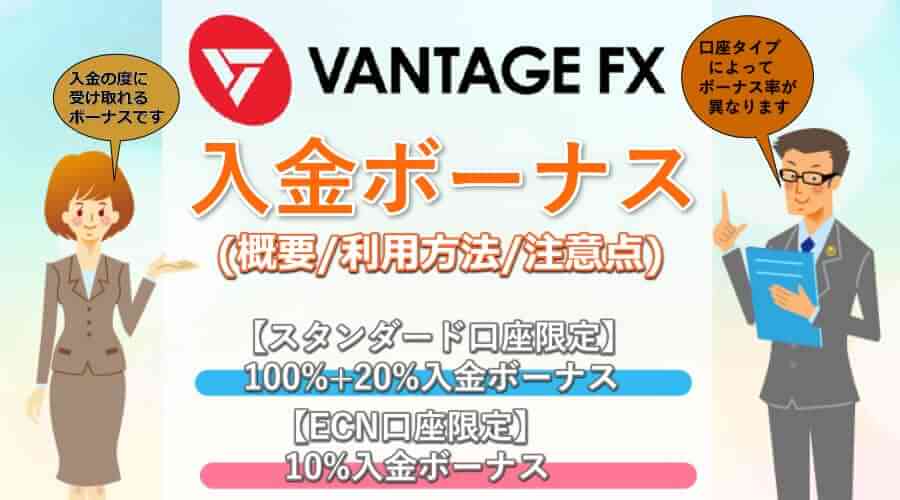 VANTAGE FX入金ボーナス(100万円)受取り方と注意点